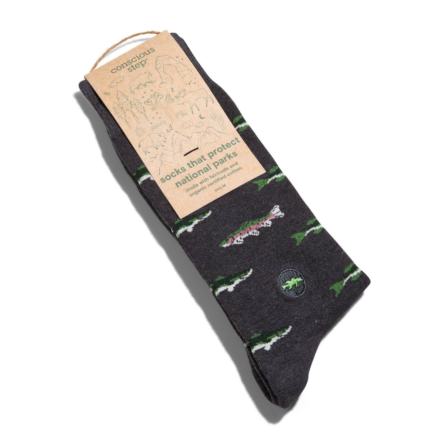 Socks that Protect National Parks (Gray Fish): Medium