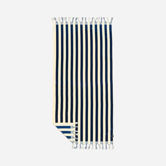 Cabana Fringe Woven Towel - Deep Pool