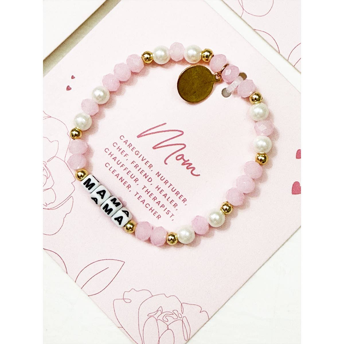 Mix Beads MAMA Inpirational Bracelet: MIX COLOR / ONE(12)