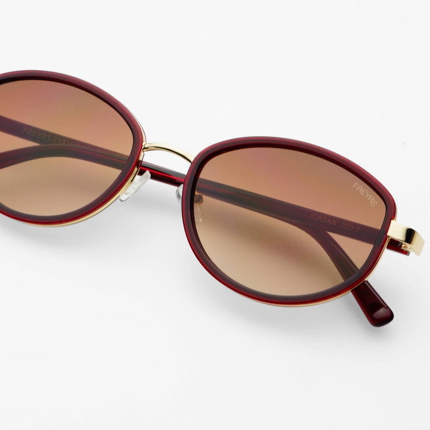 Jordan Acetate Oval Sunglasses  : Burgundy