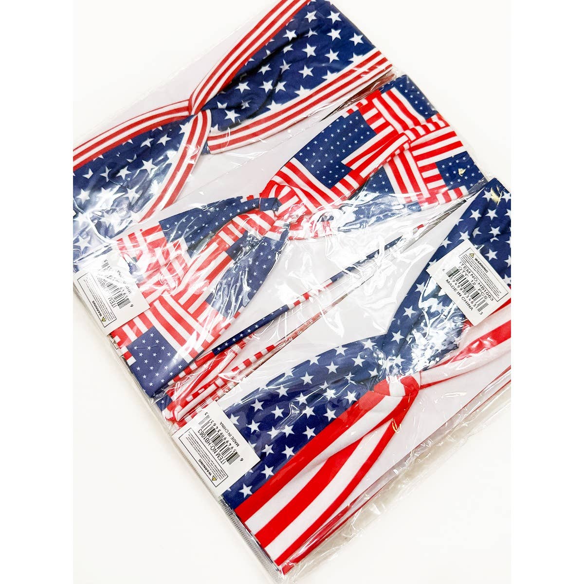 USA Flag American Patriotic Twisted  Head wrap: MIX COLOR / ONE(12)
