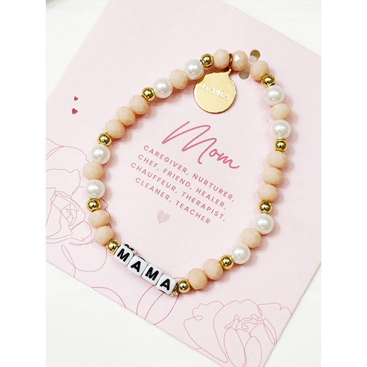 Mix Beads MAMA Inpirational Bracelet: MIX COLOR / ONE(12)