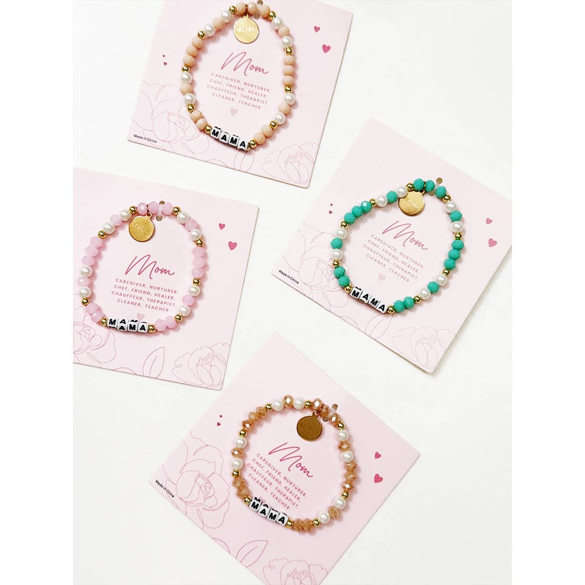 Mix Beads MAMA Inpirational Bracelet: MIX COLOR / ONE(12)