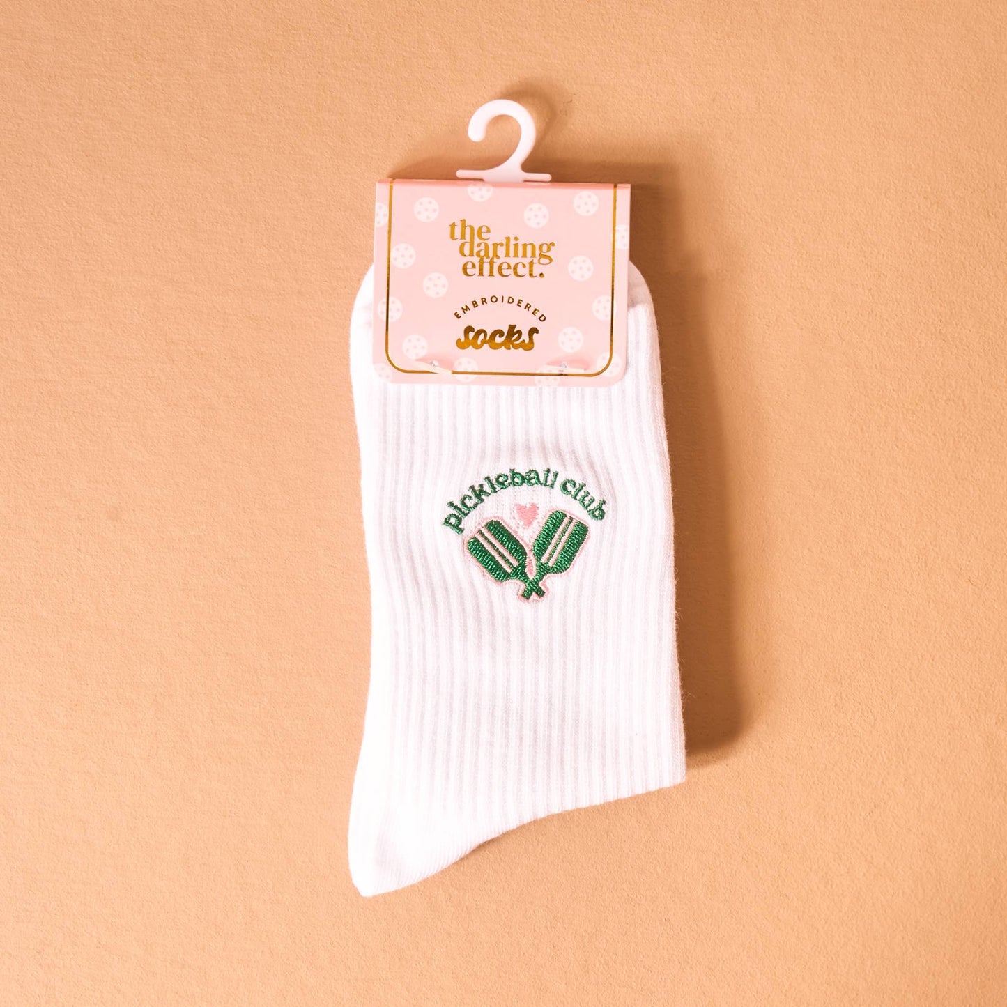 Embroidered Crew Socks-Pickleball Club
