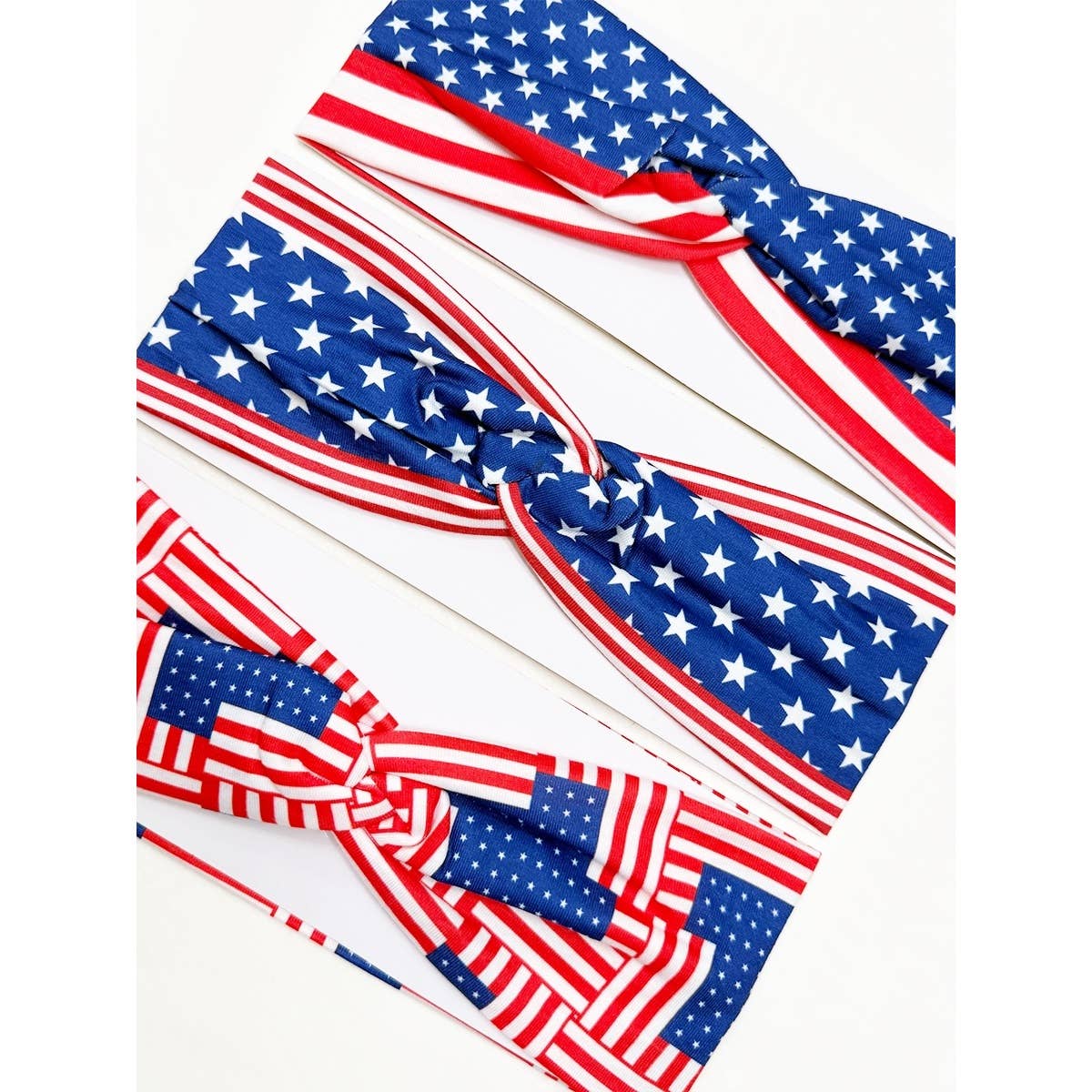 USA Flag American Patriotic Twisted  Head wrap: MIX COLOR / ONE(12)