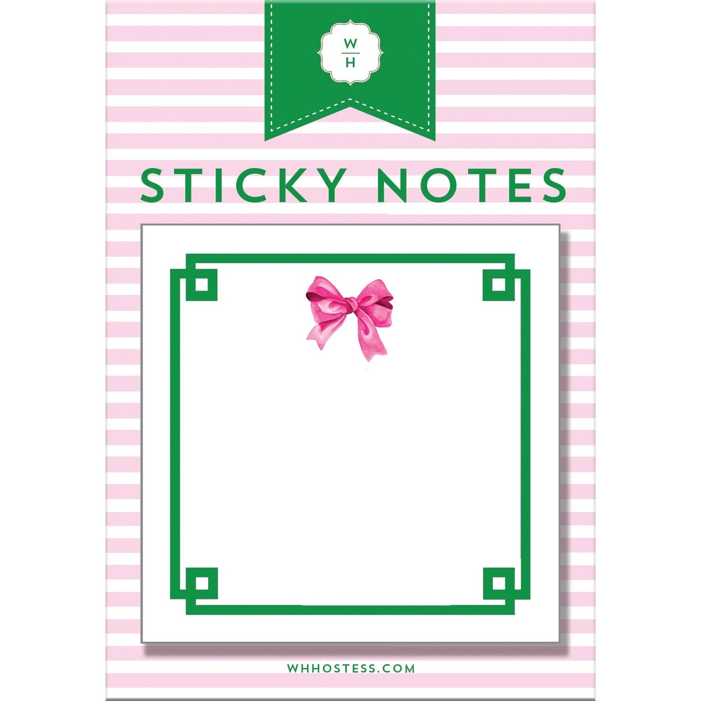 In Stock Pink Bow Single Sticky Notes