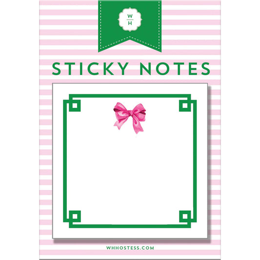 In Stock Pink Bow Single Sticky Notes