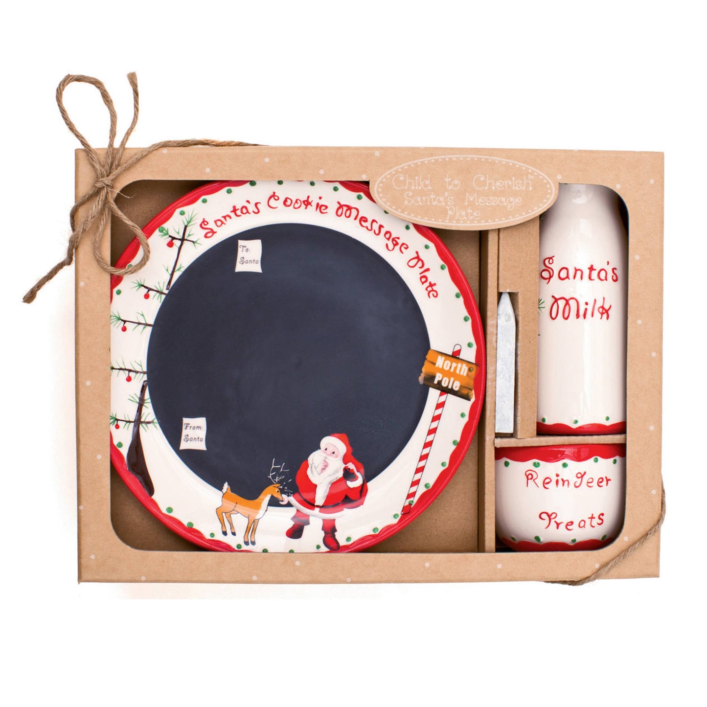 Santa's Message Plate Set - Includes Three-Piece Set