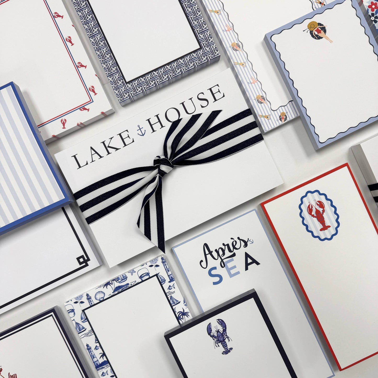 In Stock 4.25x5.5 Lobster Stripe Notepad