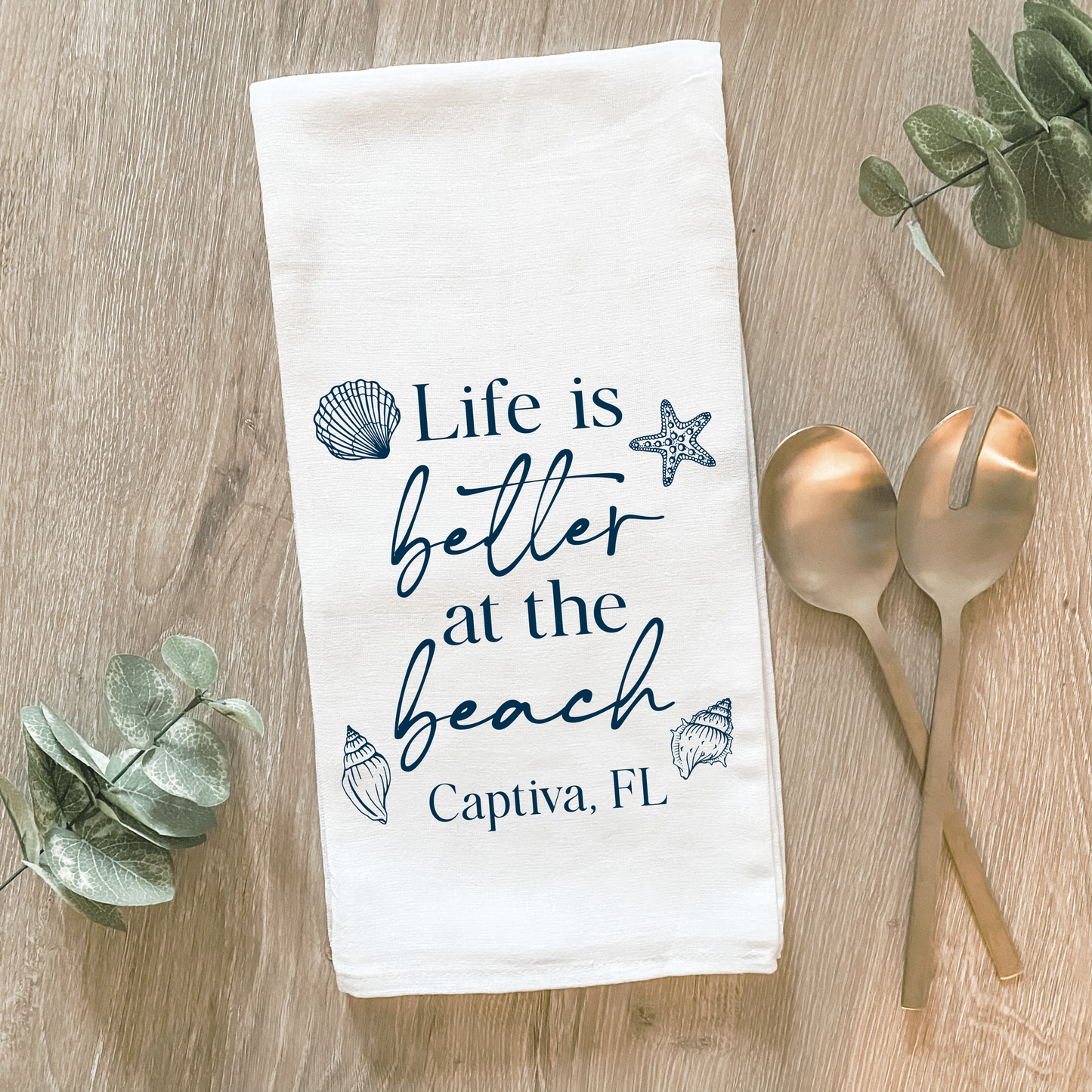 Custom Better at Beach City and State - Cotton Tea Towel