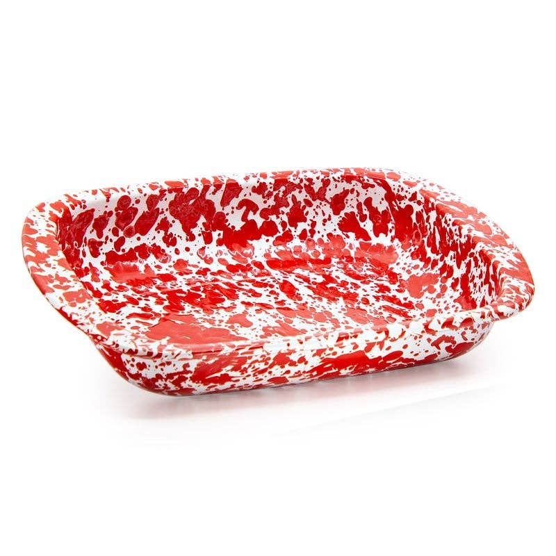 Golden Rabbit Enamelware Swirl Baking Pan: Cobalt Swirl