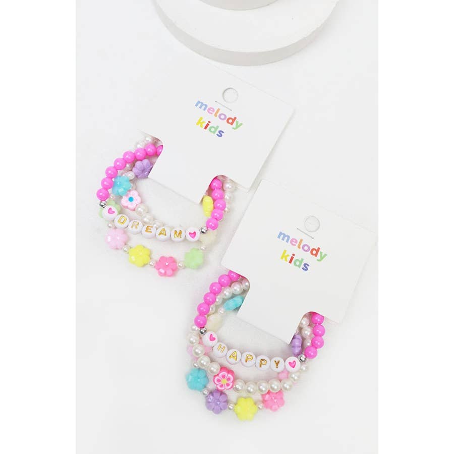 Happy and Dream Kids Bracelet Set: MIX COLOR / ONE(12)